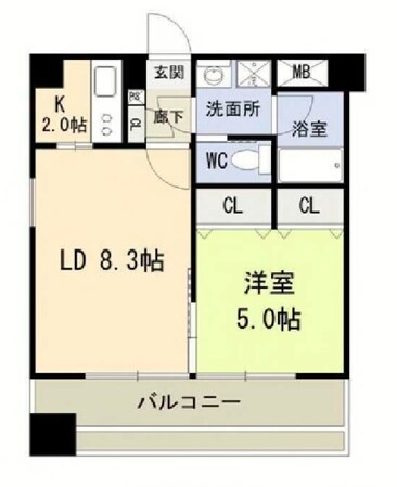 ドゥーエ谷町の物件間取画像